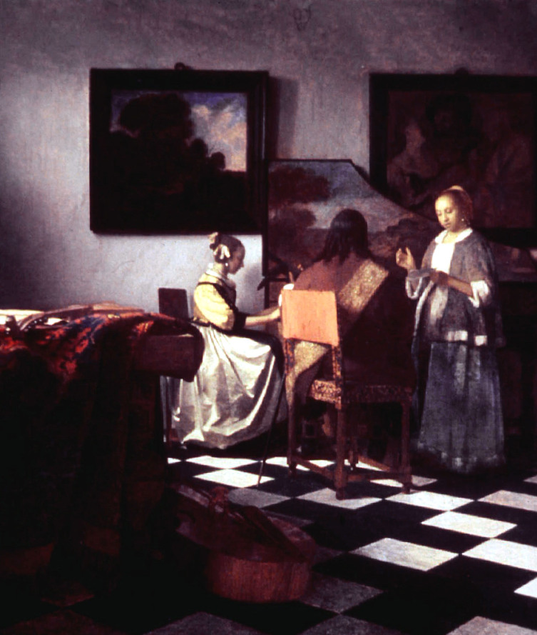 Jan Vermeer's "The Concert," oil on canvas, painted circa 1658-1660, was one of the 13 paintings sto..