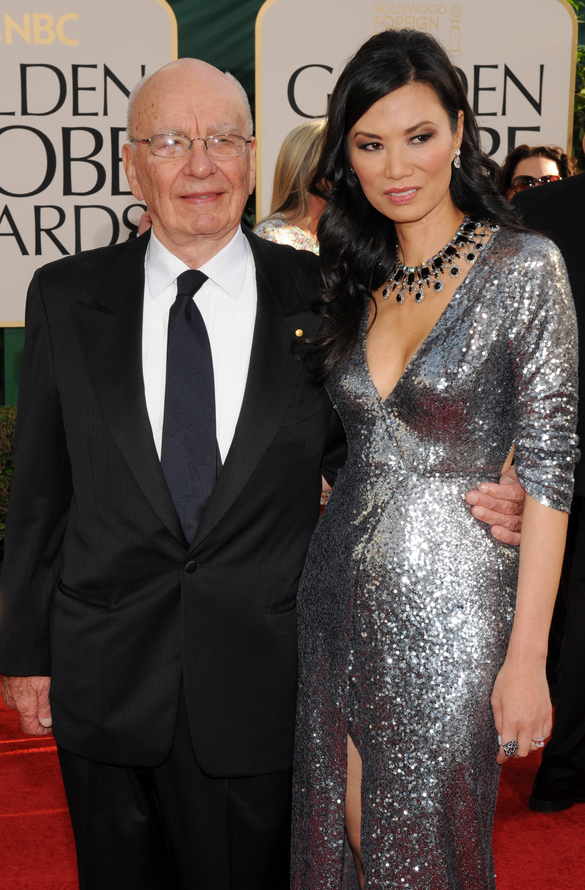 Rupert Murdoch and Wendi Deng Murdoch arrive at the 68th annual Golden Globe Awards in Beverly Hills, California